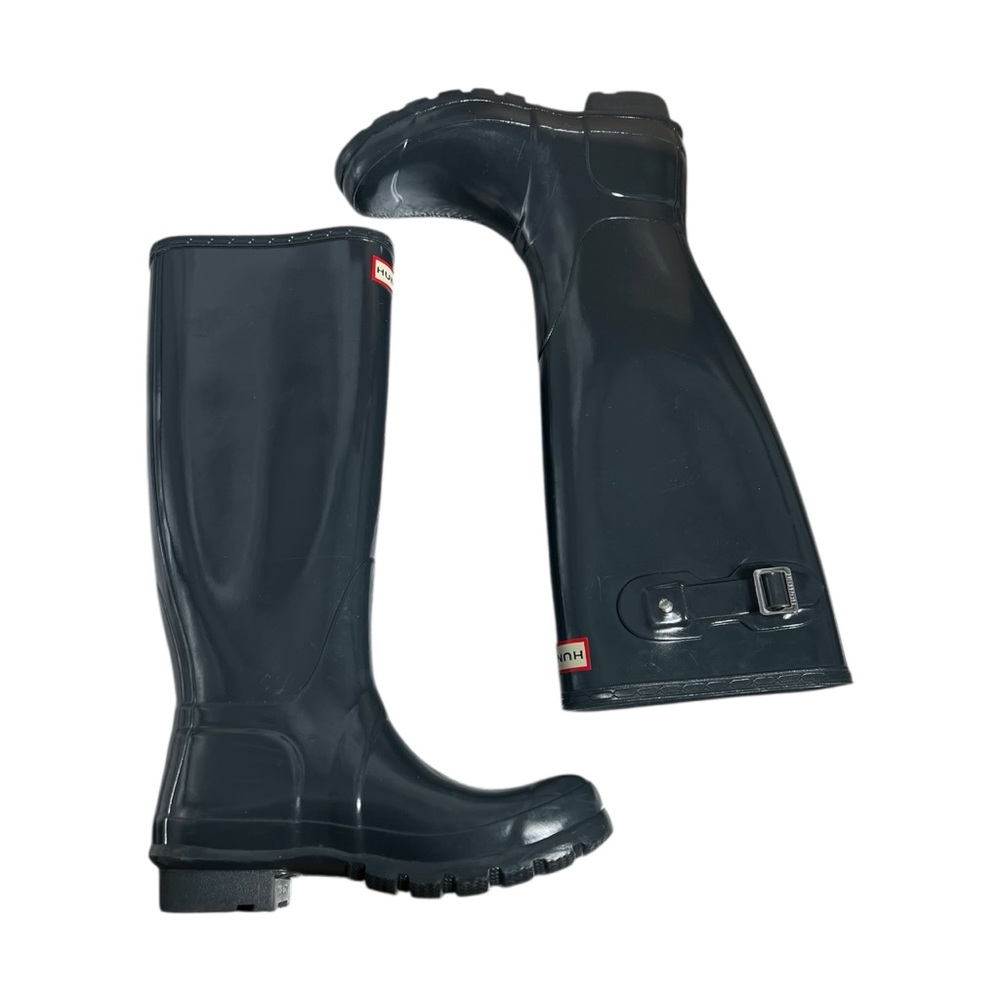 🌧️ Hunter Original Tall Rain Boots – Gloss Black / Charcoal Gray - Picture 5 of 8
